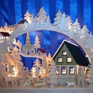 Schwibbogen 3D geschnitzt 43 x 30 cm Erzgebirge NEU