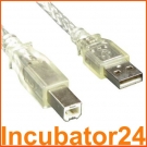 USB 2.0 Hi-Speed Kabel A / B Stecker 10 m transparent