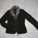 Madchen Jacke mit Fellkragen tailliert TOM TAILOR Gr. M / 152 schokobraun