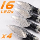 4 stk 16 LED Blinker CARBON Quad Motorrad Roller Orange