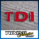 NEU Emblem Schriftzug Logo VW TDI in ROT T4 T5 Bus Lupo Tiguan Jetta Amarok