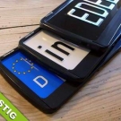 WOW! 2x Premium Kennzeichenhalter Mod. BLACK EVEN +Caps