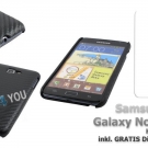 HandyschaleTasche Case fur Samsung N7000 Galaxy Note + Folie Carbon Look