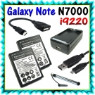 fur Samsung Galaxy Note N7000 2x AKKU +USB Host OTG Kabel +AC Ladegerat i92-2B-E