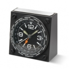 Weltzeituhr Wecker aus Metall schwarz