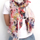 XXL 100x200cm Vintage Blumen schal Tuch Flower NEU 1642