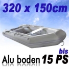 ALU-Boden PVC Schlauchboot Sportboot mit Paddel 320x150 cm bis 566kg 1A Qualitat