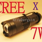 3 X 7W 7 Watt Led Zoomable Zoom Focus CREE Mini Pocket Clip Flashlight Torch AA