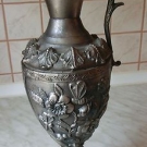 alter schwere Zinnkrug, Vase, Kanne 1L, ca.1400g, Seltenes Stuck an Sammler