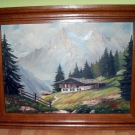 Alpenlandschaft Olgemalde Jakubowski 1963 Holzrahmen alt