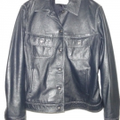 LISA STEUTEN Lederjacke Jacke dunkelblau m. weissen Nahten Gr.42