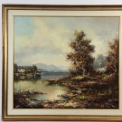 See in Voralpenlandschaft sig. Friedrich Karl Thauer 1924-2009 ?lgem?lde ~1970