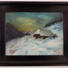 Ölbild Winterlandschaft mit Rahmen