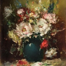 Üppiger Blumenstrauß - Original Ölgemälde auf Lwd. (Mansor), 50/60