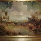 Ölgemälde Moorlandschaft mit Torfhütte sign. Ernst Jugel