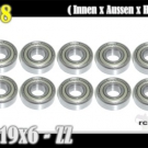 10 ZZ Kugellager 698 8x19x6 mm Rillenkugellager