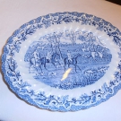 1 Fleischplatte  "Motiv Pferde" blau 28 cm passt zu meinen anderen Auktionen