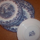 Myotts Country Life blau (6 Kuchenteller/2 ovale Platten)