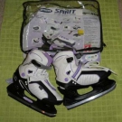 1 Paar fast neue weiß-lilane Damen Schlittschuhe von HYSPORTS Größe 39