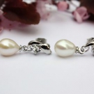 E25 Süßwasser Perlen Schmuck Ohrringe Ohrstecker Ohrschmuck Zirkonia Weißgold PL