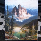 Ölgemälde Steinburg mit Dolomiten