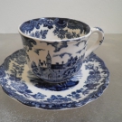 PALISSY England 1790 Avon Scenes, Kaffeetasse mit Untertasse in blau