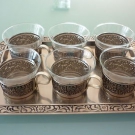 Cocktail / Punsch Gläser Urig auf Tablett siehe Bild