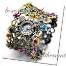 Mode Bunt Quarz Damen Uhr Damenuhr Armkette Stass Weihnachten Geschenk Elegant