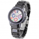 DETOMASO AURORA DAMENUHR SCHWARZ KERAMIK EDELSTAHL SWAROVSKI KRISTALLE BLAU NEU