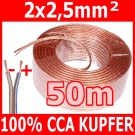 50m 2x2,5mm² Lautsprecherkabel 100% CCA Boxenkabel Audio Box Kabel 50 m Hi-Fi