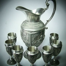  Konvolut-WMF Zinn-1Krug-7 Becher-Rembrandt-Sorgh-Steen-Engelmarke-Zertifikat