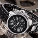 DETOMASO AURORA DAMENUHR SCHWARZ EDELSTAHL KERAMIK SWAROVSKI KRISTALLE  NEU