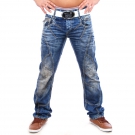 CIPO & BAXX DENIM ORIGINAL JEANS ZIPPER STYLE DESIGNER JEANS-HOSE BLAU C-894 NEU
