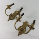 Paar Wandlampen Lampen jeweils 2-armig aus Messing ~1950/60