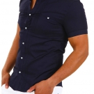 CARISMA Kurzarm Slim Fit Shirt Hemd Party Polo Club Navy 9006