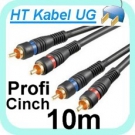 PROFI AUDIO-OFC-KABEL CINCH (RCA) STEREO STECKER 10m