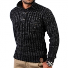 TAZZIO HERREN PULLOVER GROBSTRICK PULLI SWEATSHIRT STRICKJACKE TZ-3560 SCHWARZ