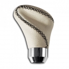 Universal Schaltknauf Leder Alu Weiß Knauf Gear Shift Knob Schaltsack Schaltung