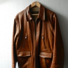 Rarität echt Leder Jacke aus Italien v. Stewart Leather Jacket Gr. L 50/52 braun