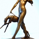 Diana Jagtgöttin Bronzeskulptur Bronzefigur signiert Bronze Skulptur Bronze TOP