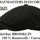 STETSON BAKERBOY CANVAS FLATCAP MÜTZE BROOKLIN SCHWARZ BAUMWOLLE NEU TREND S-XXL