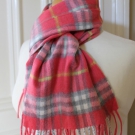 BURBERRY klassischer Karo Schal rosa pink hellblau grün 100% Kaschmir Cashmere