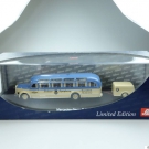 Schuco 1/43 Mercedes Benz O 6600 mit Anhänger Hohner mit Dachfenster # 02744 994