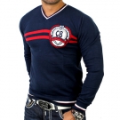 CIPO & BAXX C-6330 HERREN PULLOVER FEINSTRICK SWEATSHIRT STRICKJACKE D-BLAU