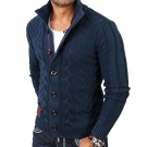 CIPO & BAXX C-6344 GROBSTRICK WINTER JACKE PULLOVER STRICKJACKE D-BLAU NEU