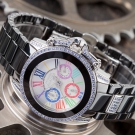 DETOMASO AURORA DAMENUHR SCHWARZ KERAMIK EDELSTAHL ZIRKONIA KRISTALLE BLAU NEU