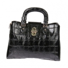 TOP PADLOCK HANDTASCHE SCHWARZ SHOPPER TASCHE GALLANTRY KROKO-OPTIK  NEU r2w