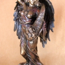 Fortuna Engel mit Füllhorn Figur bronziert Glück NEU