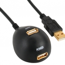 InLine USB 2.0 Verlängerung, Stecker / Buchse, Typ A, vergoldet, Standfuss, 2m