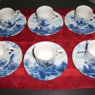***** Delft blauw 6 Tässchen mit Untertassen *****